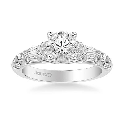 Peyton. ArtCarved Vintage Inspired Setting in 14k White Gold