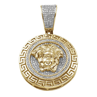 Diamond Medusa Pendant in 10k Yellow Gold