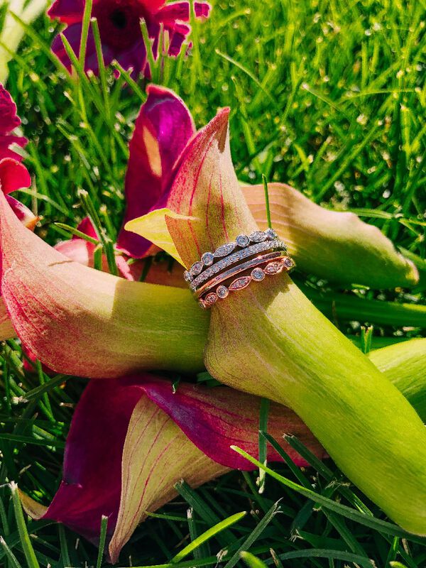 Diamond Stackable Band in 10k Rose Gold image number null