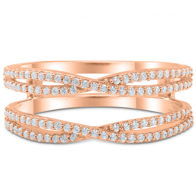 3/8ctw. Diamond Crisscross Insert in 14k Rose Gold