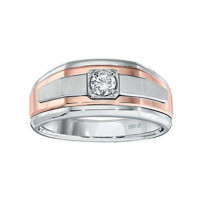 IBGoodman Men's 14k White & Rose Gold Diamond Band