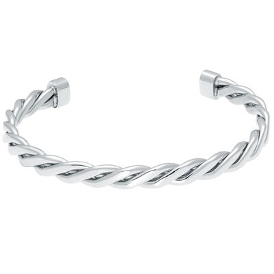 Men's 6mm Twist Cuff 7.75" Bracelet in Stainless Steel