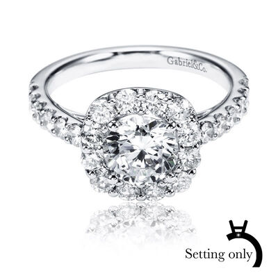 Gabriel & Co. "Skylar" 14k White Gold Round Halo Setting ER7480W44JJ