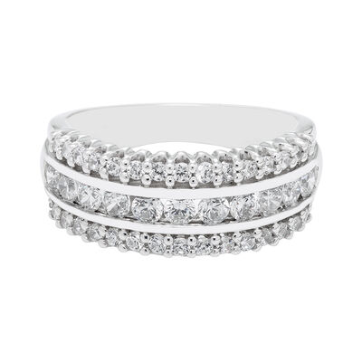 Brilliant-Cut 1ctw. Diamond Channel Anniversary Band in 10k White Gold