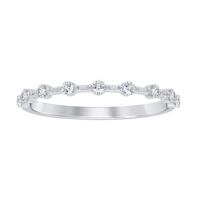 Brilliant-Cut Lab Grown 1/7ctw. Diamond Distance Stackable Band in 10k White Gold