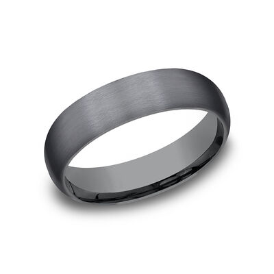 Darkened Tantalum Satin Finish 6mm Wedding Band Size 10