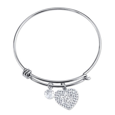 DISNEY© Frozen Crystal Snowflake Expandable Sterling Silver Bangle