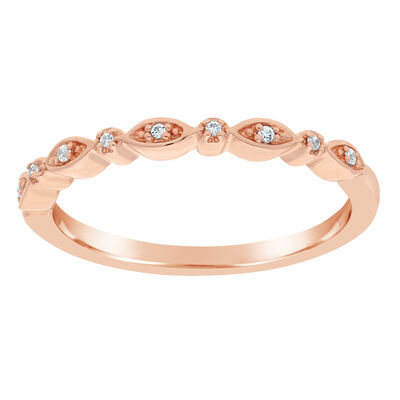 Diamond Round Stackable .04ctw Band in 10k Rose Gold