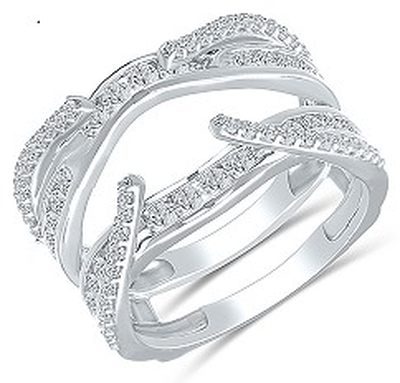 Brilliant-Cut 1ctw. Diamond Channel Insert Wrap in 14k White Gold