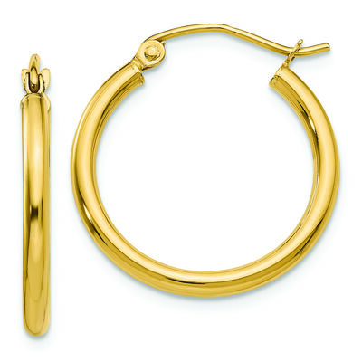 Lightweight Tube Hoop Earrings in 14k Yellow Gold