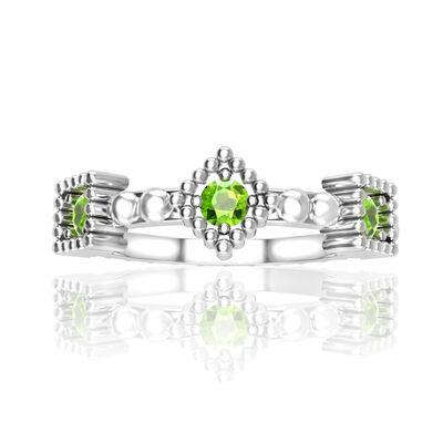 Peridot Gemstone Stackable Ring in Sterling Silver