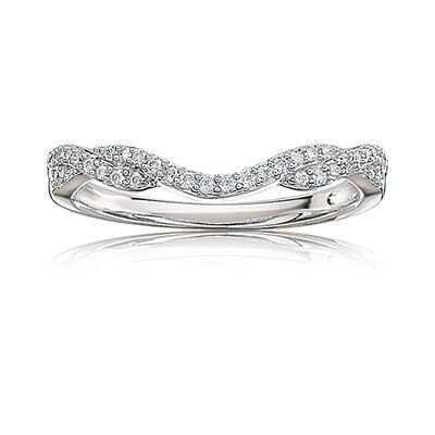 Diamond Woven-Design Contour Band in 14k White Gold