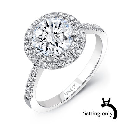 Uneek Diamond 1/3ctw. Round Double Halo Setting in 14K White Gold SWS212