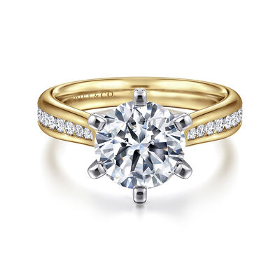 Gabriel & Co. "Danielle" 14k Yellow Gold Diamond Channel Round Setting