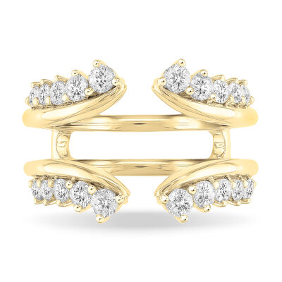 Brilliant-Cut 3/4ctw. Diamond Double Row Open Insert Band in 14k Yellow Gold