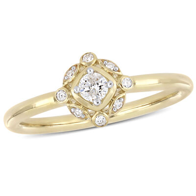 Everly Floral-Inspired 1/6ctw. Diamond Ring in 10k Yellow Gold