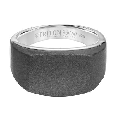 TritonRAW Tungsten Flat Matte Men's Signet Style Tungsten Interior Band