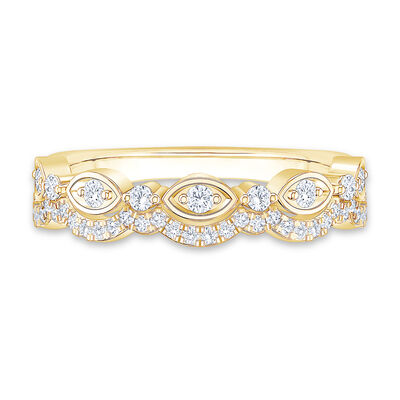 Brilliant-Cut 1/3ctw. Multi-Row Stackable Ring in 10k Yellow Gold