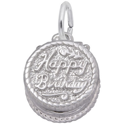 Birthday Cake Charm in Sterling Silver