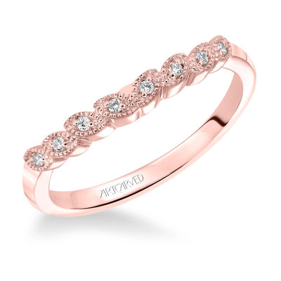 Adeline. ArtCarved® Diamond Wedding Band in 14k Rose Gold