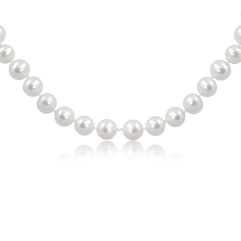 Freshwater 7-7.5mm Pearl Strand with 14k Yellow Gold Clasp image number null