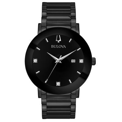 Bulova Futuro Men's Diamond Black Dial Modern Watch 98D144