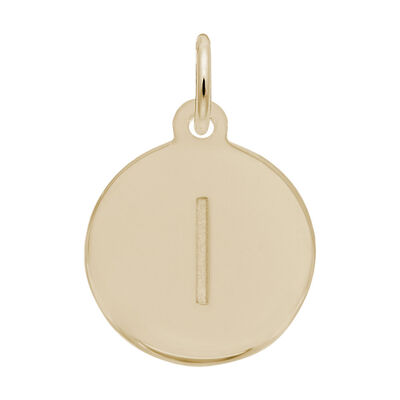 Lower Case Block L Initial Charm in Gold Plated Sterling Silver