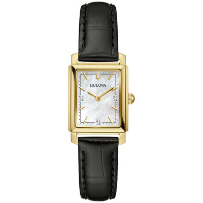 Bulova Ladies' Gold Tone Stainless Steel Quadra Diamond Watch 97P166