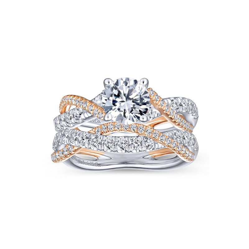 Gabriel & Co. "Sandrine" 14k White & Rose Gold Semi-Mount ER14460R4T44JJ image number null