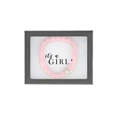 "It's A Girl" Bubblegum Quartzite Bracelet in Sterling Silver