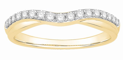 Diamond 1/4ctw. Contour Band in 14k Yellow Gold 