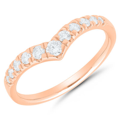 Brilliant-Cut 1/4ctw. Diamond Graduated Contour Band in 10k Rose Gold