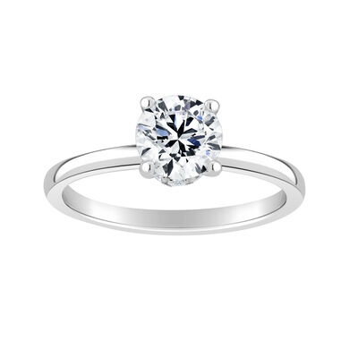 Brilliant-Cut Lab Grown 1 1/4ct. EF VS Diamond Ribbon Halo Solitaire Engagement Ring in 14k White Gold