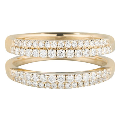Brilliant-Cut 1/2ctw. Diamond Stacked Double Row Insert in 14k Yellow Gold
