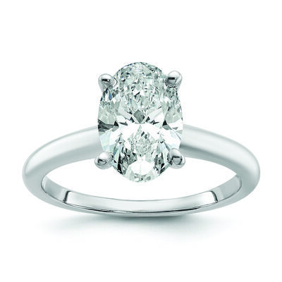 Oval-Cut 2 1/4ct. FGH VS2 SI1 Certified Lab Grown Solitaire Engagement Ring in 14k White Gold