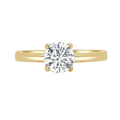 Brilliant-Cut Lab Grown 1 1/2ctw. EF VS Diamond Hidden Halo Solitaire Engagement Ring in 14k Yellow Gold