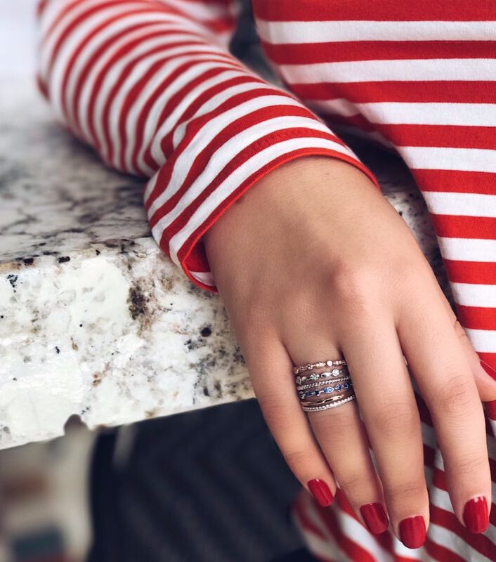 Diamond Stackable Band in 10k Rose Gold image number null