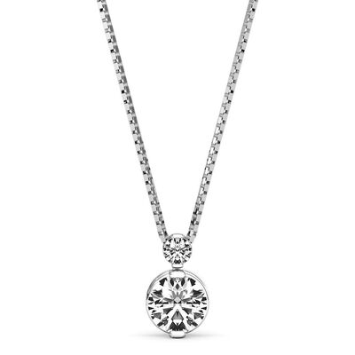 Diamond 0.20ctw. 2-Stone Pendant in 14k White Gold