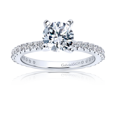 Gabriel & Co. "Logan" Diamond Round Straight 14k White Gold Setting ER4124W44JJ