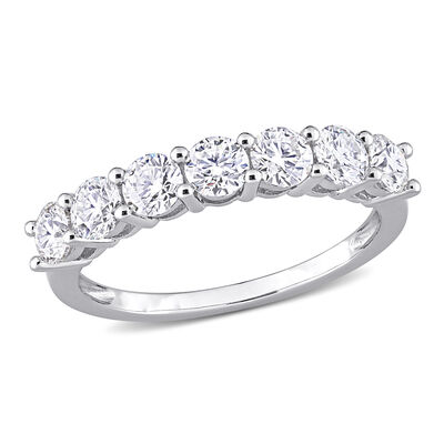 Created Moissanite 1ctw. Semi-Eternity Band in Sterling Silver
