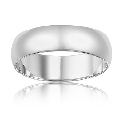 Men's Classic 6mm Wedding Band in 10k White Gold