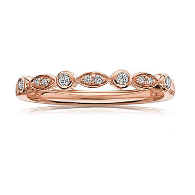 Diamond Stackable Band in 10k Rose Gold