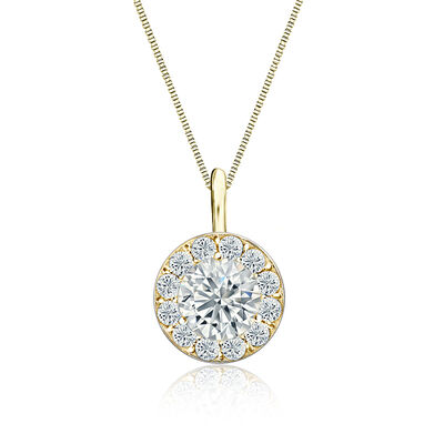 Diamond Halo 1ct. t.w. Pendant in 14k Yellow Gold