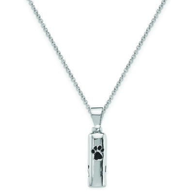 Paw Print Ash Holder Pendant in Sterling Silver