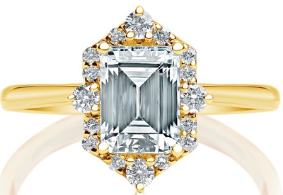 Brilliant-Cut 1/3ctw. Diamond Halo Setting in 14k Yellow Gold