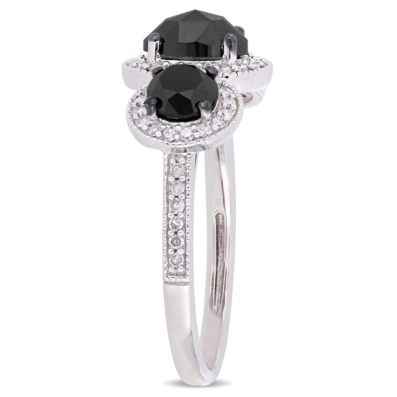 Oval-Cut 2 2/5ctw. Black and White Diamond Ring in Black Rhodium Plated Sterling Silver image number null