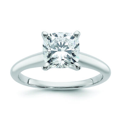 Cushion-Cut 2 1/4ct. FGH VS SI Lab Grown Diamond Certified Solitaire Engagement Ring in 14k White Gold