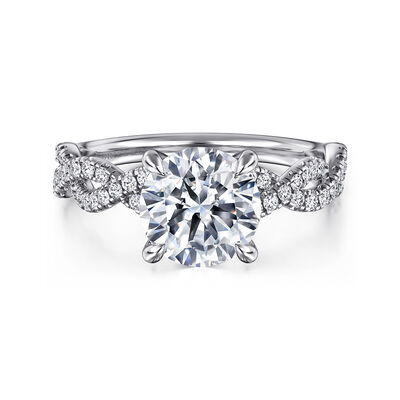 Gabriel & Co. "Josephina" 14k White Gold Twist Round Setting
