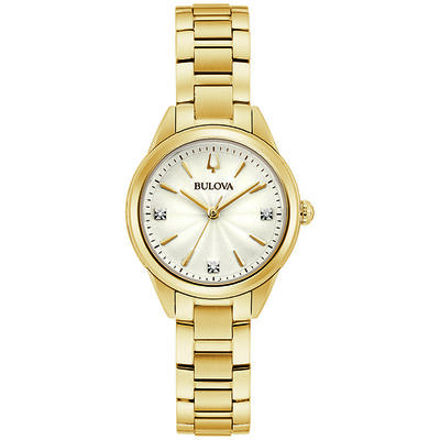 Bulova Ladies' Diamond Gold-Tone Sutton Watch 97P150
