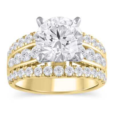Brilliant-Cut Lab Grown 1 1/2ctw. Diamond Multi-Row Engagement Ring Setting in 14k Yellow Gold